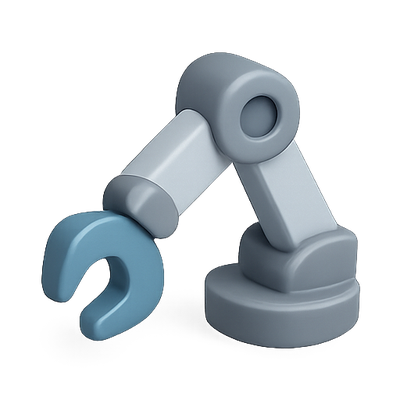 Stylized Robotic Arm Icon for Technology
