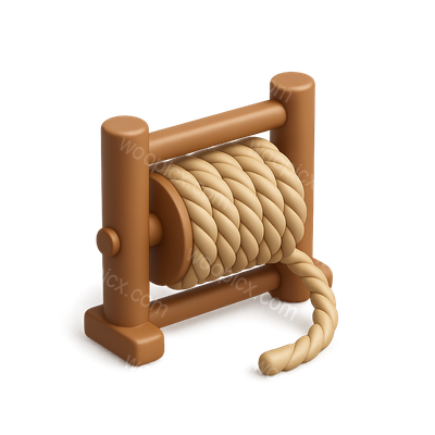 3D Icon of a Rope Maker with Realistic Details