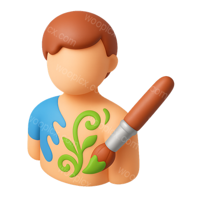 3D Icon Representing Body Paint Artistry