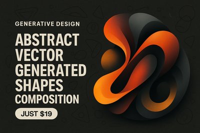 Dynamic Abstract Advertisement with Vector Shapes and Bold Typography