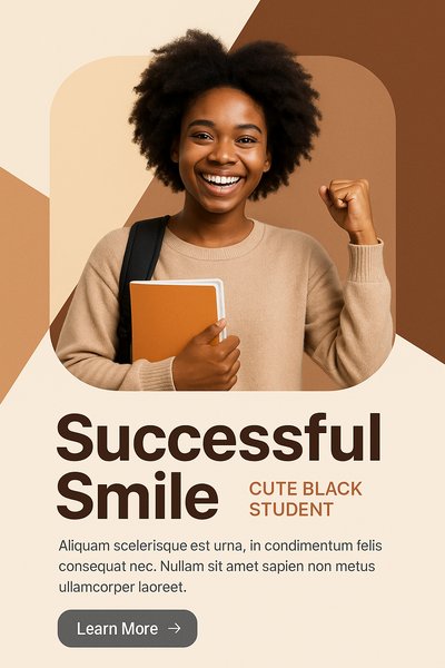 Successful Student Portrait with Engaging Visual Elements
