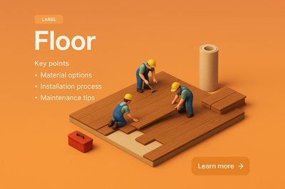 Detailed 3D Scene of Floor Installation with Miniature Figures