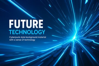 Dynamic Cyberpunk Future Technology Background with Light Effects
