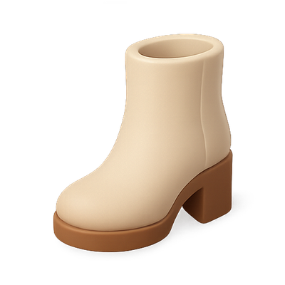 Stylized 3D Boot Design with Chunky Heel