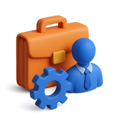 3D Internship Icon Representing Experience and Growth