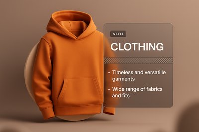 Stylish 3D Clothing Design with Integrated Elements