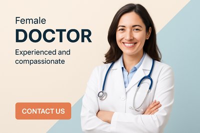 Confident Female Doctor Smiling with Arms Crossed