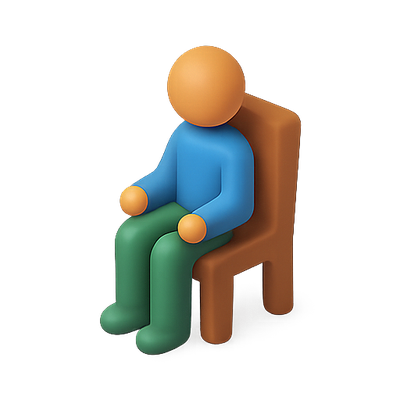 3D Render of a Stylized Person Sitting on a Chair