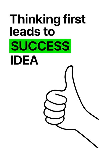 Motivational Graphic Emphasizing Success and Ideas