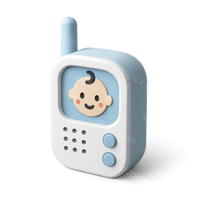 3D Baby Monitor Icon with Isometric Design