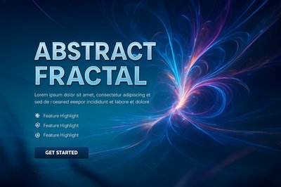 Abstract Fractal Design with Highlights and Call to Action