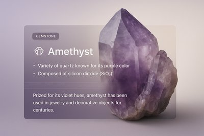 Elegant Amethyst Design with Translucent Glass Effect
