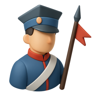 3D Polish Lancer Icon in Isometric View
