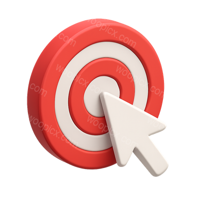 3D Target Icon with Pointer in Isometric View