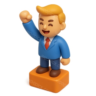 Colorful 3D Boast Icon with Cheerful Character