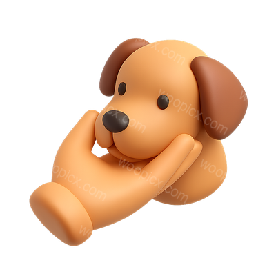 3D Icon of Hand Touching Dog's Face