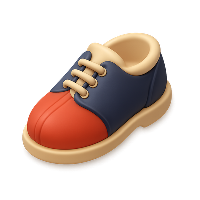 Stylish 3D Bowling Shoe Icon with Isometric View