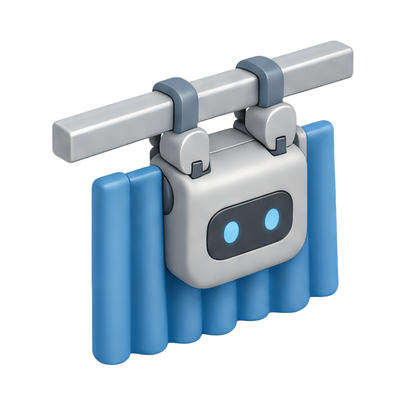 automated curtain opener on rail