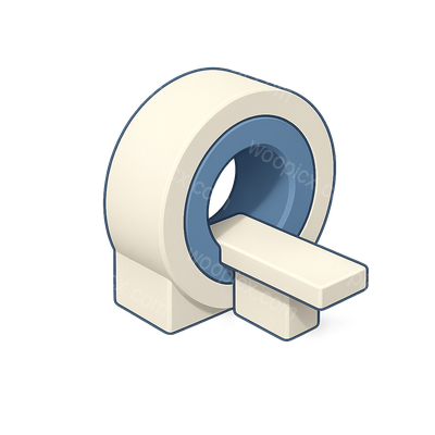 Stylized 3D MRI Scanner Icon in Isometric View