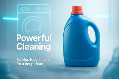 Product Advertisement for Laundry Detergent with Modern Design