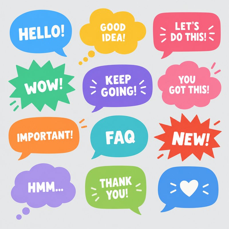 colorful speech bubble elements