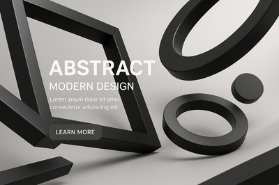 3D Abstract Shapes in Modern Design Composition