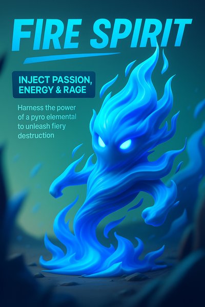 3D Fire Spirit Illustration with Dynamic Energy