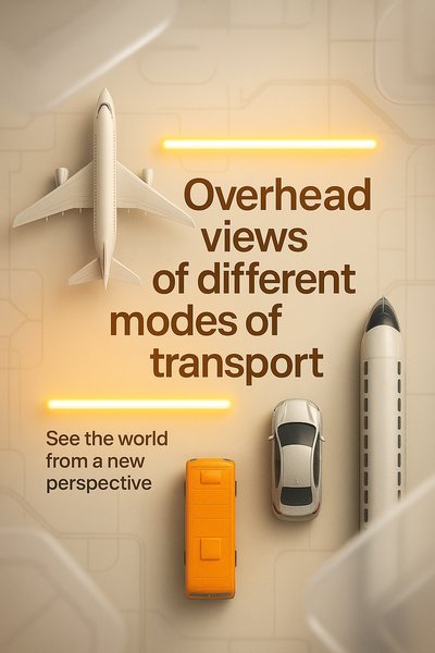 Overhead View of Various Transportation Modes with Modern Design