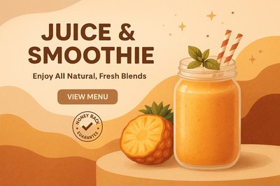 Boho Style Juice & Smoothie Menu Design