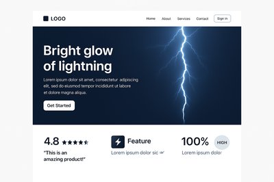 Modern Landing Page Design with Lightning Theme