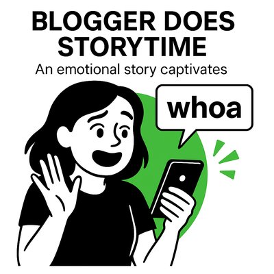 Illustrative Graphic of a Blogger Engaging in Storytime