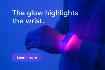 Neon Wrist Glow with Fluorescent Light Effects