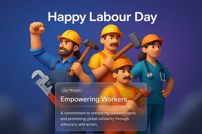 Dynamic 3D Illustration for Labour Day Celebration