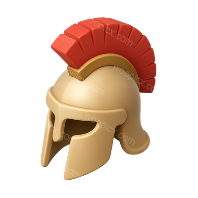 3D Roman Centurion Crest Icon with Isometric View