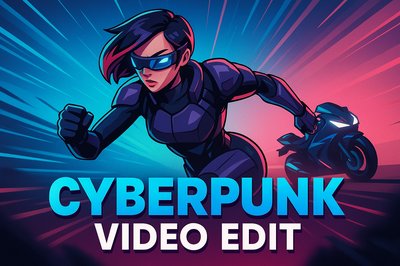 Dynamic Cyberpunk Video Edit Illustration