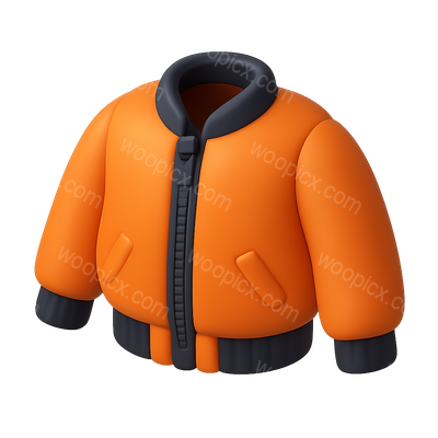 Stylish 3D Bomber Jacket Icon in Isometric View