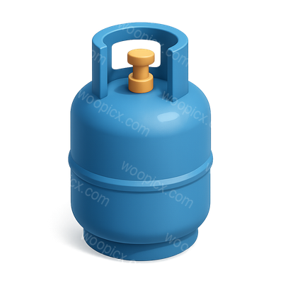 Stylized 3D Gas Cylinder Icon with Volumetric Design