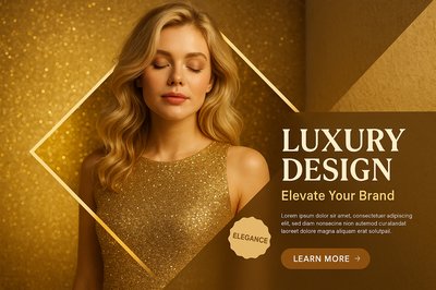 Luxurious Blond Woman in Glittery Dress for Premium Design