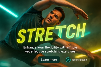 Dynamic Neon Stretching Carousel Slide Design for Fitness