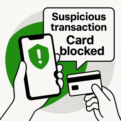 Illustration of Card Blocking Due to Suspicious Activity
