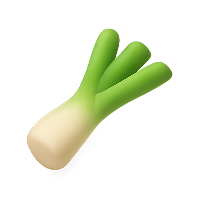 Stylized Illustration of a Green Onion