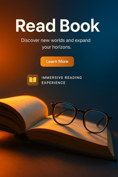 Promotional graphic for immersive reading experience