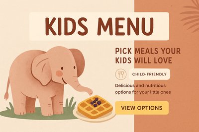 Engaging Kids Menu Design in Boho Style for Families