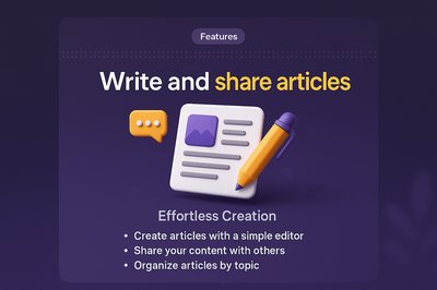 3D Landing Page Illustration for Article Sharing Features