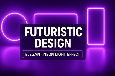 Futuristic Design Graphic Featuring Neon Light Effects