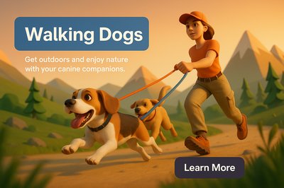 Illustrative Graphic for Dog Walking Promotion