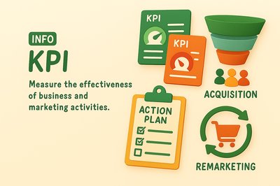 Informative Graphic Representing Business KPIs and Marketing Strategies