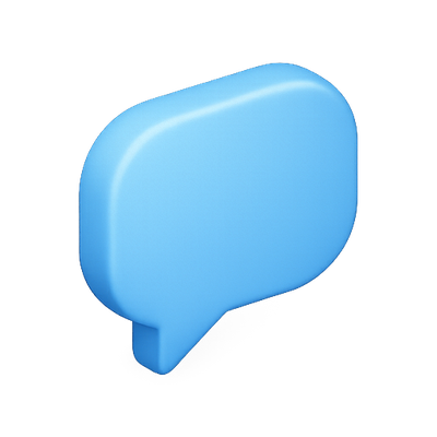 Stylized Blue Speech Bubble Icon for Communication