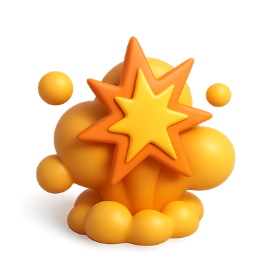 Colorful 3D Explosion Icon with Volumetric Effects