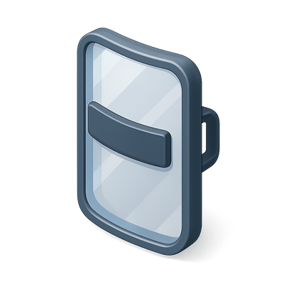 3D Isometric Riot Shield Icon with Transparent Background